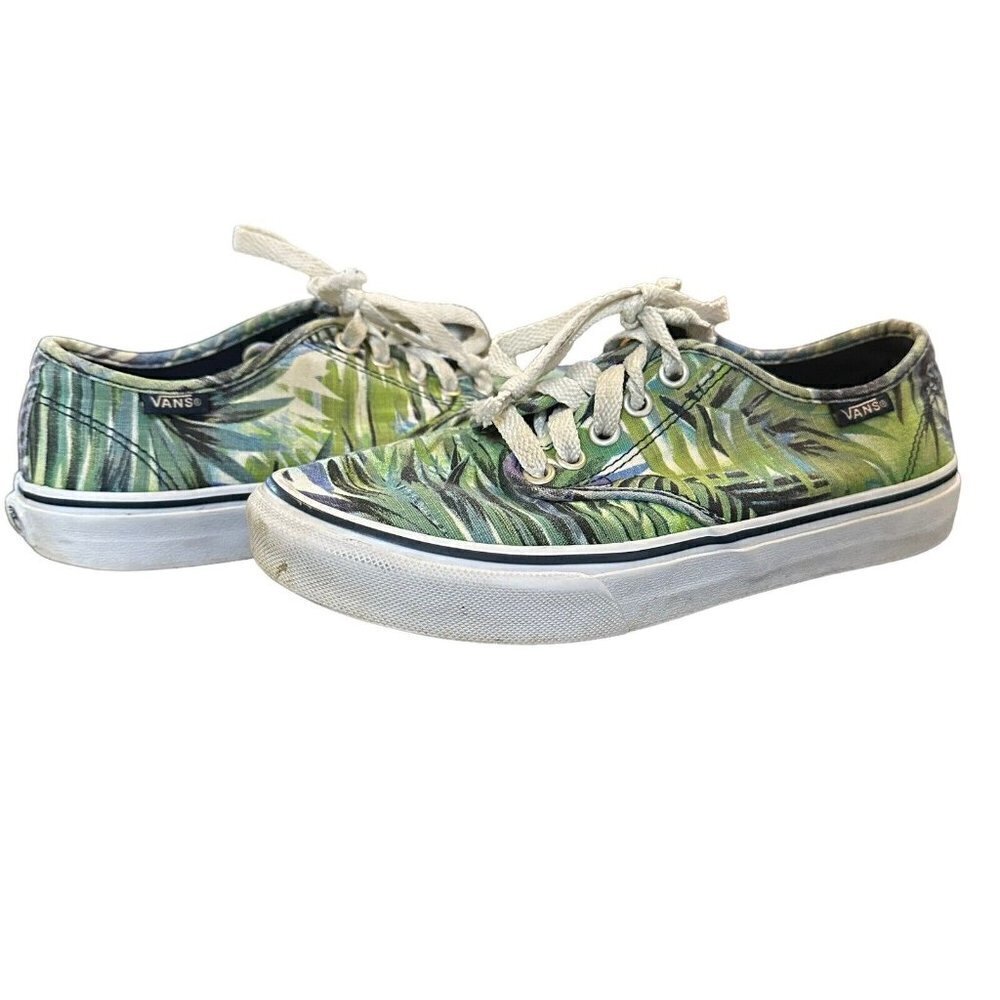Vans‎ Low Authentic Skate Shoes Tropical Palm Trees Off The Wall Women's 6.5